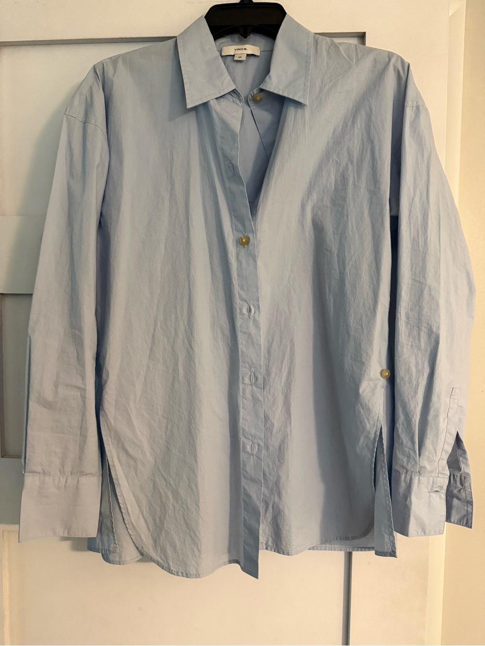 Vince Light Blue Long-Sleeve Button-Down Shirt
